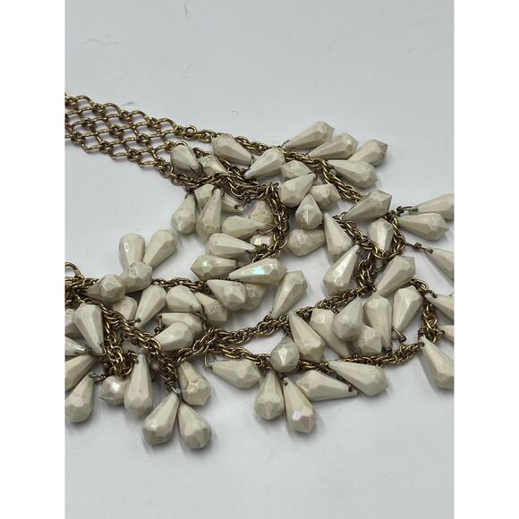 Kate Spade NY Three Tier Gold Tone Resin Dangle Statement Bib Layered Necklace - Picture 3 of 16